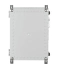 Top view of Rugged Large Waterproof Electrical Enclosure Box IP67 Outdoor Junction Box with clear cover and stainless steel hardware.