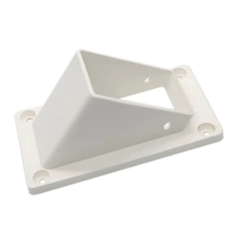 Two Pack Vinyl Stair Hand Rail Bracket Kit For 2 Inch By 3 And A Half Inch Rails, White Fence Brackets With Screws Included, Durable Weatherproof Vinyl Mounts For Decks And Fences, Easy Install