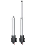 Compact Direct Current Linear Actuator With 6V 12V 24V Options 50mm Stroke 150 mm per sec Speed 15kg Lift, silver metal rod