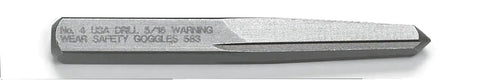 Close-up of a single extractor from 5 Pc Straight Fluted Screw Extractor Set For Yanking Out Stuck Or Broken Screws And Studs With Left Hand Drill Bit Included