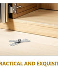 Six Pack CATIEBYE 360 Degree Rotation Stainless Steel Invisible Pivot Door Hinges For Wood Cabinets And Bookcases shown installed.