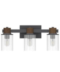 Cozy Farmhouse Vanity Light Fixture 3 Light Wall Sconce Over Mirror With E26 Base Rustic Vintage Style Matte Black Metal Frame
