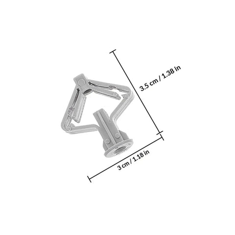 Close-up of a plastic butterfly drywall anchor with dimensions, part of the Drywall Anchors Kit With 50 Heavy Duty Plastic Butterfly Anchors And Screws Quick Easy Install For Hollow Walls And Plasterboard Delivers Serious Hold Power And Universal Fit For Home Repairs.