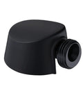 Round Drop Ell Handheld Shower Wall Connector in wrought iron matte black finish with 1/2 inch IPS inlet shown from side angle