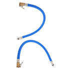 Ultimate Heavy Duty Replacement Tire Inflator Hose With Integrated Pressure Gauge And Solid Copper Locking Chuck For Car Truck Bike Air Compressor Accessories Includes Two Pack Blue Design Makes Quick Inflation And Saves Your Time On The Road Today. blue hose and copper chuck