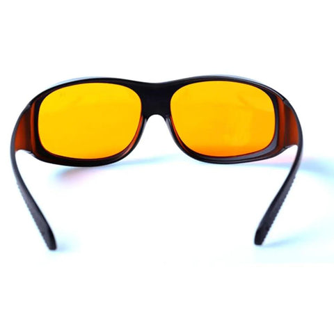 Badass Laser Safety Goggles For Blue And Green Beams Rock Solid Optics With Optical Density Five Shielding, protective eyewear with yellow lenses.