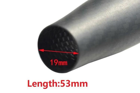Close-up of 2Pcs 53mm 3K Woven Carbon Taper Grip Handle With PU Inside, showing interior diameter for rod building and repair.