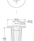 Caplugs T-1146 T Series plastic tapered cap and plug; top view and sectional side view with dimensions.