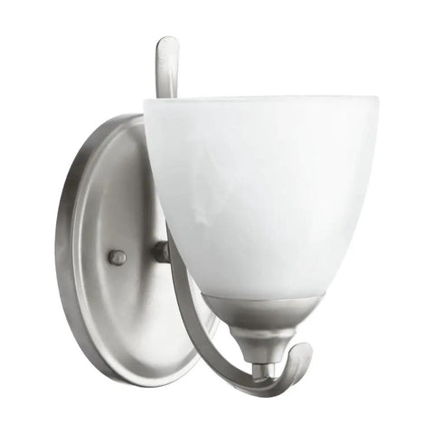 Powell Collection Transitional Three Light Vanity in Pewter Nickel Silver Finish Damp Rated for Bathrooms close-up of lamp