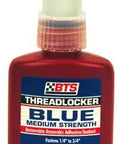 Bottle of 50 ml blue thread locker for 1/4 to 3/4 inch fasteners, industrial grade thread sealant for preventing loosening and vibration.
