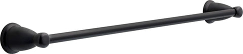 Matte Black 3 Piece Bathroom Hardware Set With 24 Inch Towel Bar in durable matte black finish for modern or vintage bath style.