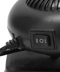 Grab And Go Portable Space Heater With Two Heat Levels And Super Quiet Operation Easy Snap On 18 Volt Battery Compatible For Solid Performance And Seriously Cozy Warmth Anytime showing power switch and cord.