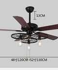 Top Tier Retro Industrial Ceiling Fan With Bright Integrated Light And Wireless Remote Smooth Motor Heavy Duty Base Solid Wood Blades 52 Inch ceiling fan dimensions