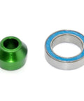 Beefy Green Anodized Aluminum Bearing Adapter for RC Slipper Shaft with 10x15x4mm Ball Bearing visible