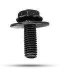 30 Pack M6 Hex Head SEMS Bolts 1.0 X 17mm With 18mm Washer viewed up close, bolt and washer details shown