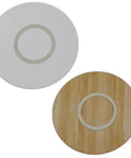 50 Inch White Wooden Lazy Susan Turntable For Kitchen, smooth rotating white and natural wood serving trays.