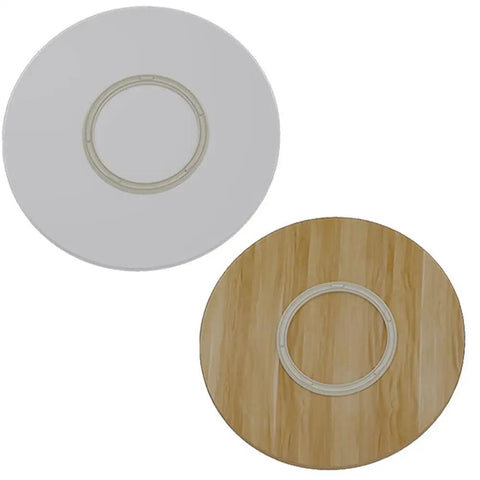 50 Inch Wooden Lazy Susan Rotating Serving Tray Turntable Silent Swivel Bearing For Dining Room And Kitchen Party Centerpiece White Finish Heavy Duty Easy Setup Kitchen Hack - white and wood colors.