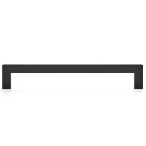 20 Pack 7-1/2 Inch Square Kitchen Cabinet Handles Matte Black Pulls For Cupboard And Drawer, side view of a single handle.