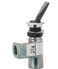 Air Operated Pneumatic Toggle Valve With 1/8 Inch NPT Black Flat Handle Heavy Duty Truck Accessory Control For Fan Clutches Radiator Shutters
