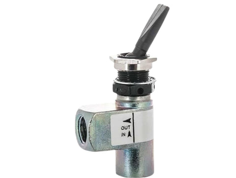 Air Operated Pneumatic Toggle Valve With 1/8 Inch NPT Black Flat Handle Heavy Duty Truck Accessory Control For Fan Clutches Radiator Shutters