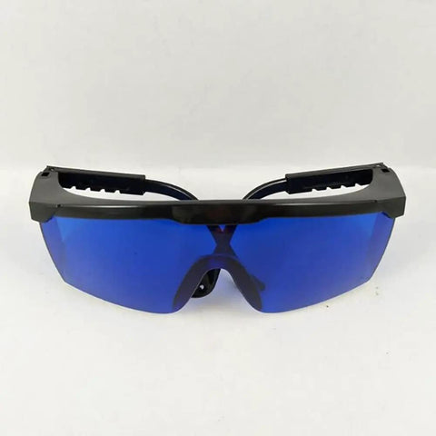 Top Shelf Laser Safety Glasses With Blue Tint Lenses Blocking 190Nm To 540Nm Rays, super lightweight with soft plastic shell.