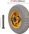 Heavy Duty 200mm Rubber Swivel Casters With Locking Brakes Set Of Four Built Strong For Furniture And Utility Carts Rolls Smooth As Butter Precision Bearings Rock Solid Grip Handles Massive Weights Easy showing a detailed caster wheel with hardware.