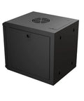 6U 10 Inch Network Server Cabinet With Perforated Door In Black, Wall Mountable IT Rack, 15.75 Inch Deep