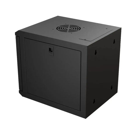 6U 10 Inch Network Server Cabinet With Perforated Door In Black, Wall Mountable IT Rack, 15.75 Inch Deep