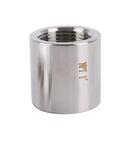 Heavy Duty Stainless Steel 304 Pipe Coupling 1-1/4 Inch NPT Female X 1-1/4 Inch NPT Female Forged High Pressure Class 3000 Fitting for Fuel Plumbing Gas and Refrigeration Systems, 1" marked