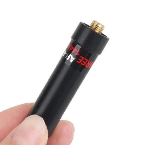 Close-up of 3.14-Inch Stubby Dual Band Antenna For VHF UHF 144/430MHz, SMA Female Connector, black finish
