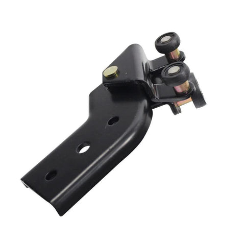 Black Upper And Lower Sliding Door Roller Bracket Right Side For Chevrolet Express And GMC Savana Vans 1996 To 2020, metal bracket with wheels