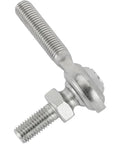 Beefy 1/4 Inch Rh Male Heim Joint Rod End With Stud For Custom Build Carb Linkage And Shift Cable Setup Zinc Plated Steel close-up view showing threaded stud.