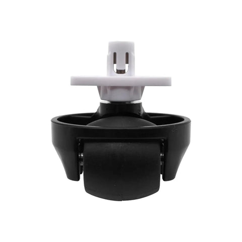 Front caster wheel assembly for Roborock robot vacuums; black caster wheel with white plastic mounting stem