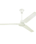 56 Inch Indoor Ceiling Fan With J Hook Mounting System In White Three White Steel Blades Mighty Quiet Motor