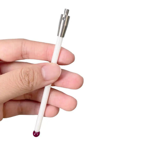 Pro Grade No-Nonsense Cmm Touch Probe Stylus Replacement For Renishaw M4 6mm Ruby Ball Fits OMP40-2 And OMP60, High Precision CNC Contact For Accurate Measurements In Milling And Metalworking., M4-thread stylus with 6mm ruby ball and ceramic stem held in hand