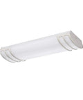 Two Foot LED Linear Light Fixture Wet Listed Brushed Nickel Finish Delivers 2180 Lumens At 120 Volts And 25 Watts For Kitchen Office Or Closet Long Lasting Fifty Thousand Hour Life Ideal For Damp Areas, side view