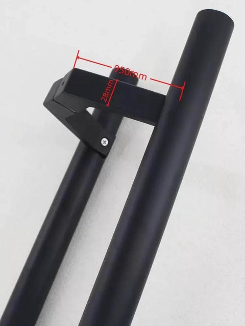 Offset Door Pull Handle For Sliding Doors And Front Entry, Long Matte Black Door Grab Bar, 150 Cm Length, side view