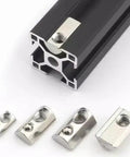 Roll In T Nut With Ball Spring M3 Size Nickel Plated Carbon Steel T Slot Nut For 2020 Series Aluminum Extrusion Rails Pack Of 50