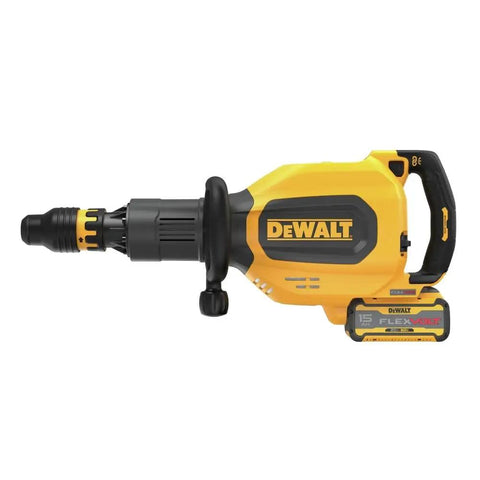 High Power 60V Brushless Cordless Chipping Hammer With SDS Max Chuck showcases ergonomic design and battery setup for job site work.