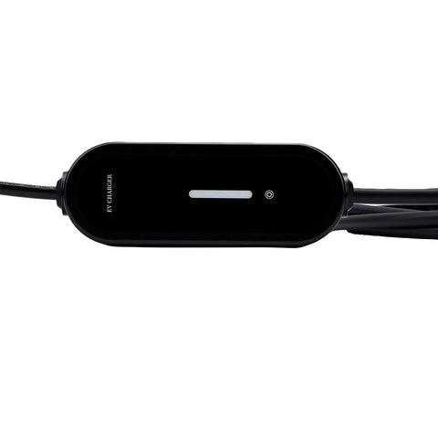 Plug And Play J1772 Level 1 Portable EV Charger Adjustable 6 To 16 Amps weatherproof control module with sleek design.