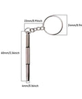 12 Pack Eyeglass Screwdriver Keychain Set Mini 3 In 1 Flat Phillips Hex Drivers Pocket Size with keychain dimensions shown