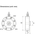 Tension And Compression Pancake Load Cell For Built Tough Testing, 500 Kg To 10 Ton Range, spoke type dimension drawing, M16*1.5