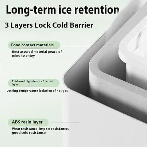 Close-up of the three-layer cold barrier in the Top Tier Countertop Ice Maker, showcasing materials for ice retention.