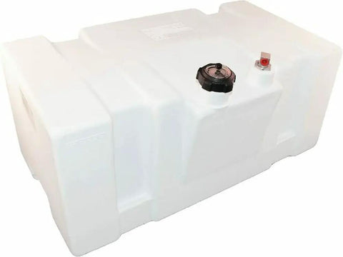 Topside Gas Tank For Boats 22 Gallon 83 Liter White Rotationally Molded Poly Tank With UV Stabilized Resin Topsides Mount Fits Boats Built Before 2011