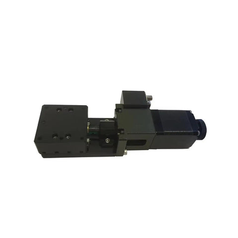 Motorized Linear Translation Stage Heavy Duty Electric Translating Platform With Slick Stepper Motor Driven Rail, side view focusing on actuator details.