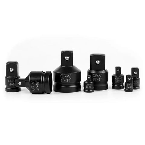 8 Piece Impact Socket Adapter Set with V Wrench Reducers Drive Converter Kit for Quick Socket Conversion on white background