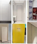 Rock Solid Heavy Duty Magnetic Access Door Panel Featuring Dead Simple Hidden Drywall Push Button Mechanism For Ceiling Or Wall Inspection Adjustable Aluminum Frame in various installations.