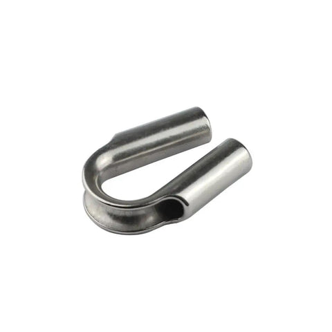 Beefed Up Stainless Steel Wire Rope Thimbles 6Mm Cable Protector Sleeve For Marine Rigging And Diy close-up view of durable thimble.