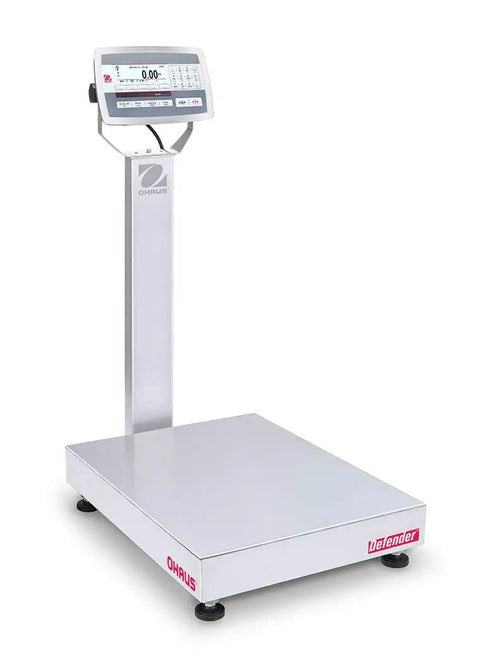 Straight Up Top Shelf 250 Lb Heavy Duty Digital Industrial Bench Scale With Bright Backlit Display and smart keypad on a solid platform.