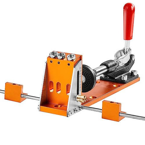34 Piece Pocket Hole Jig Kit With Toolbox Adjustable Versatile Pocket Hole Jig Set Featuring 11 Inch C Clamp Fixtures